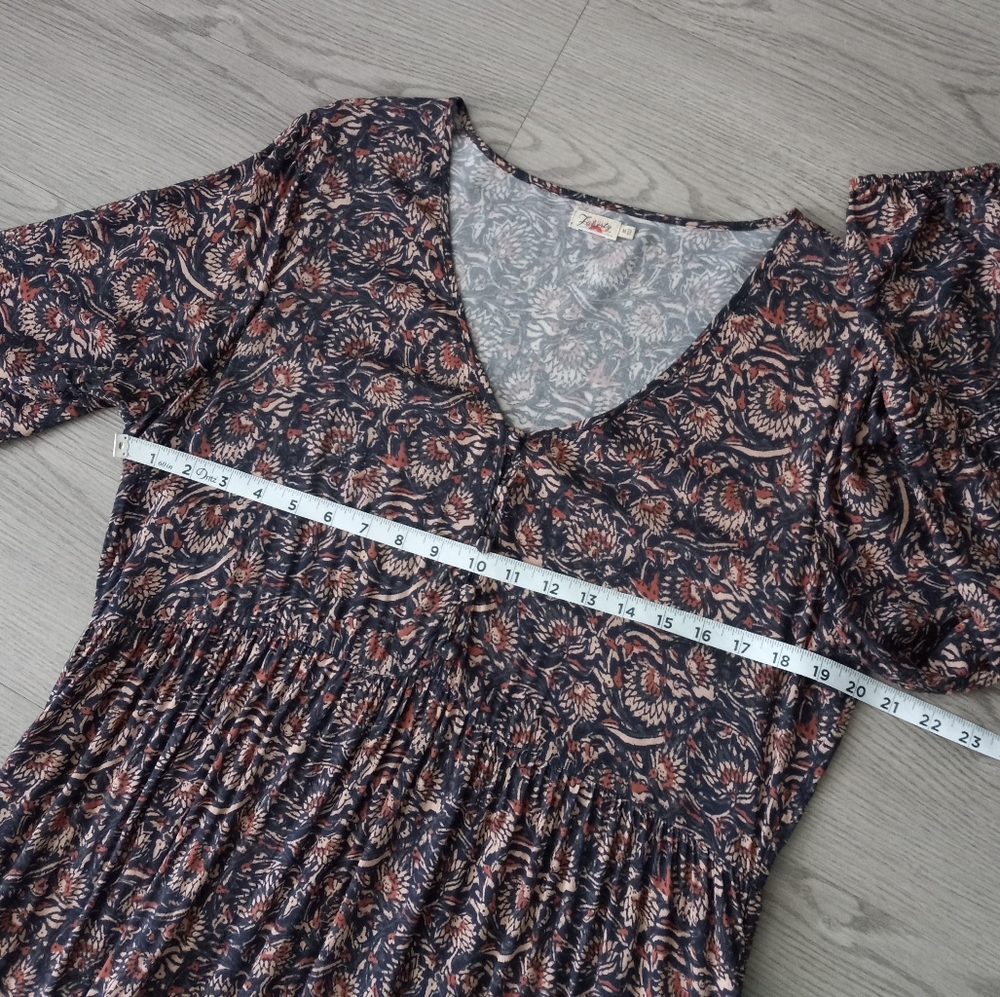 Faherty Isabella Maxi Dress Artisan Floral Block Print M - Picture 11 of 16